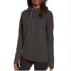 Sweaty Betty Women's Medium Charcoal Grey Escape Luxe Fleece Pullover Hoodie